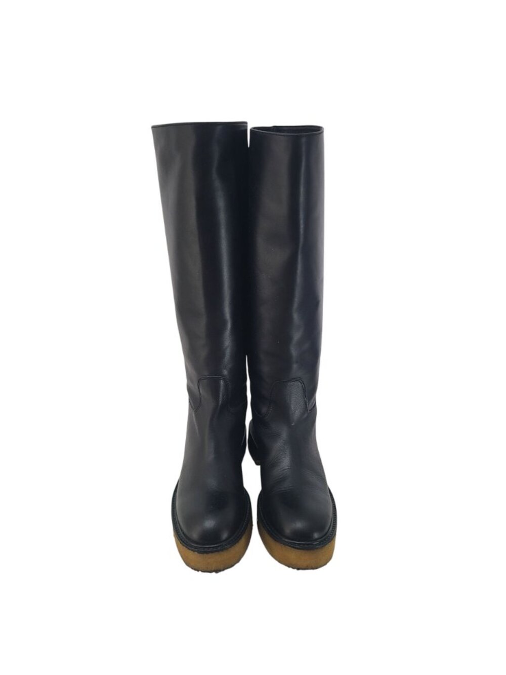 FRAME Black Leather Le Canon Noir Knee High Boots Black Size 11Classic - Picture 2 of 13